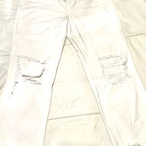 We The Free White Distressed Boyfriend Jeans